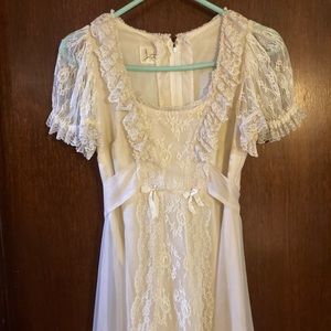 Loralie Original Vintage Wedding Dress with Lace Trimmings